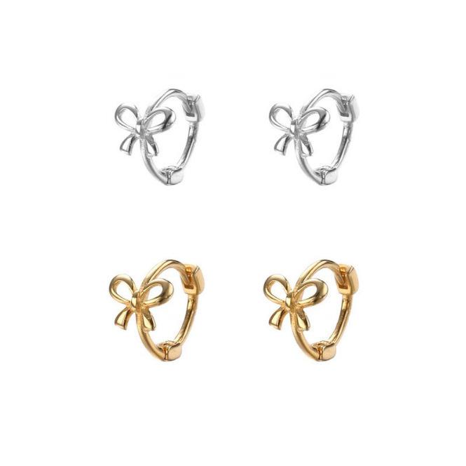 Exquisite Bowknot Mini Ear Buckle Cute Niche Design High-end Earrings Versatile Light Luxury Earrings