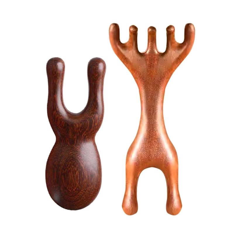 Handmade Sandwood Hair Comb And Face Massager Wide Tooth Comb For Scalp Health And Relaxation