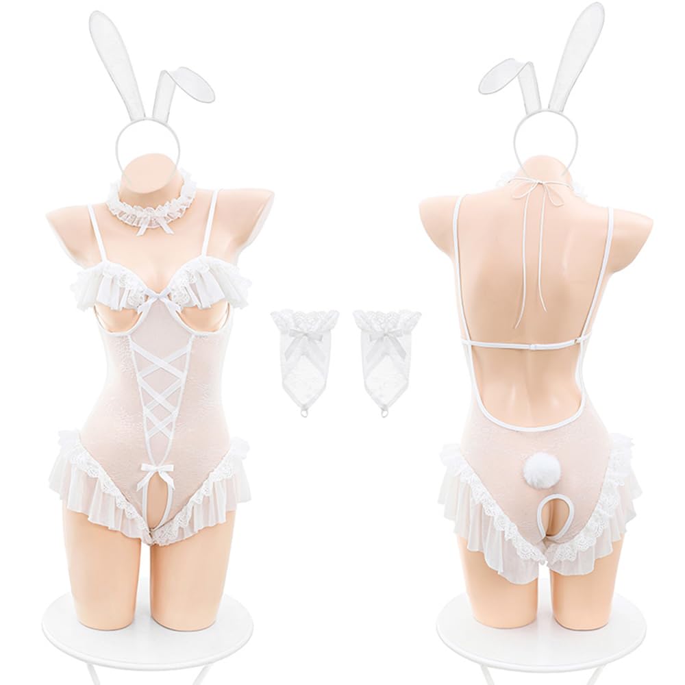 Cosplay Erotic Bunny Girl Bunny Sexy Extreme Erotic Maid Clothes Maid One Piece Animal Lingerie Underwear Temptation Chest Open Costume Rabbit Rabbit