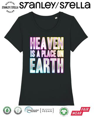 Heaven Is A Place On Earth Damen T-Shirt Disco Kostüm 80er Party Wochenende