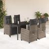 VidaXL Garden Dining Set with Cushions 5 Pcs, Table and Chairs with Adjustable Backrest and Footrest, 3212998