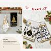 2/4/6pcs Set Kitchen Towels Black Gold Christmas Tree Elk Hand Towels Christmas Decorations for Home Noel Dish Towels Gifts