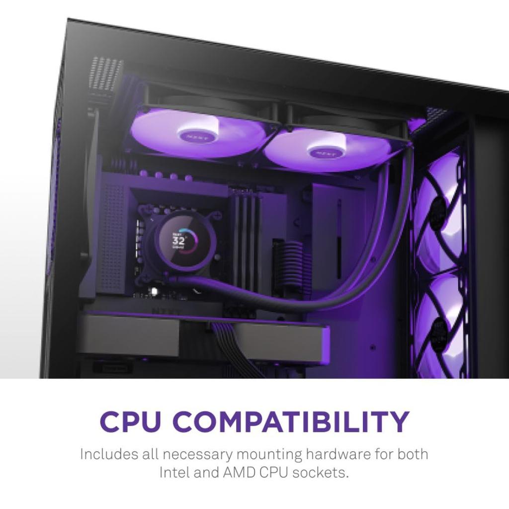 NZXT KRAKEN RGB 280 Black Simple CPU Cooler FN1873 Water-Cooled RL-KR280-B1