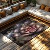 Tuniu Floral Galaxy Rug, Dark Pink Rose Pattern Non-Slip Home Floor Carpet Mat for Living Room Bedroom