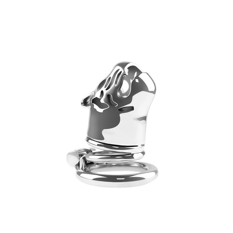 Manyjoy New Stainless Steel Animal Tiger Head Male Penis Cage Chastity Device Semen Lock Rings  Erotic Sex Toys for Man Gay
