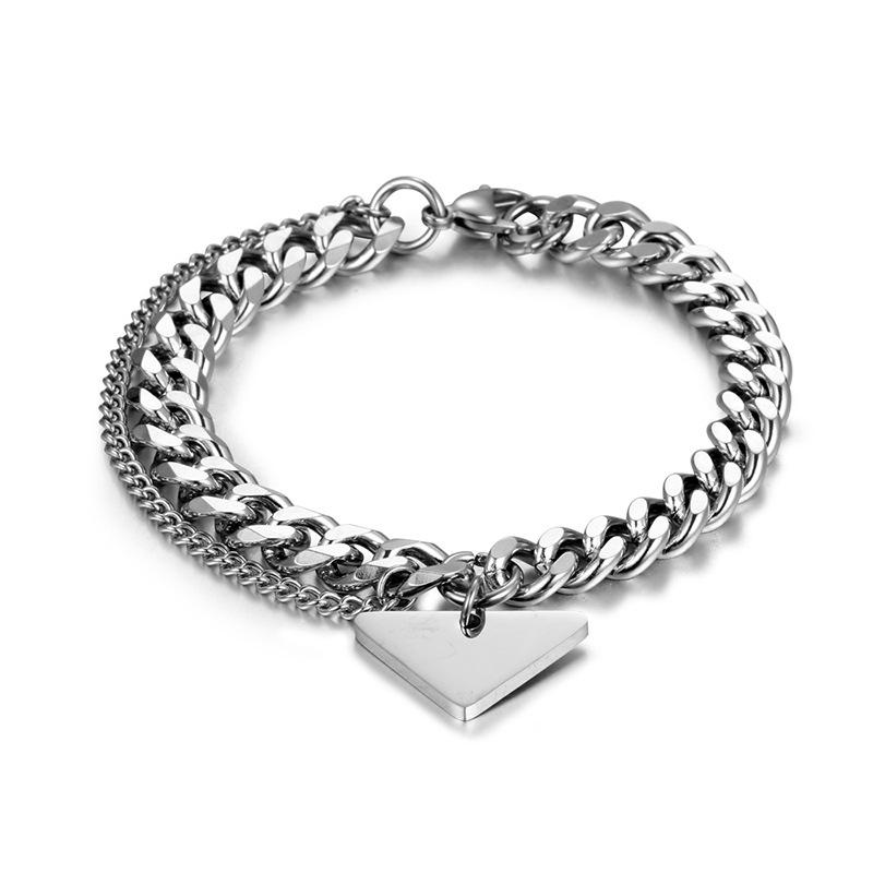 Nytt armbånd i titan stål for menn Tide Enkelt armbånd for menn