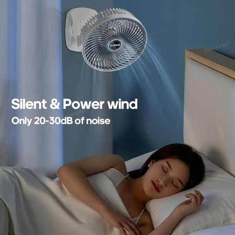 1200mAh 3 Speed Multifunctional Portable Desktop Clip Fan Summer Cordless Handheld Fan Silent Personal Fan Ventilator Cooler