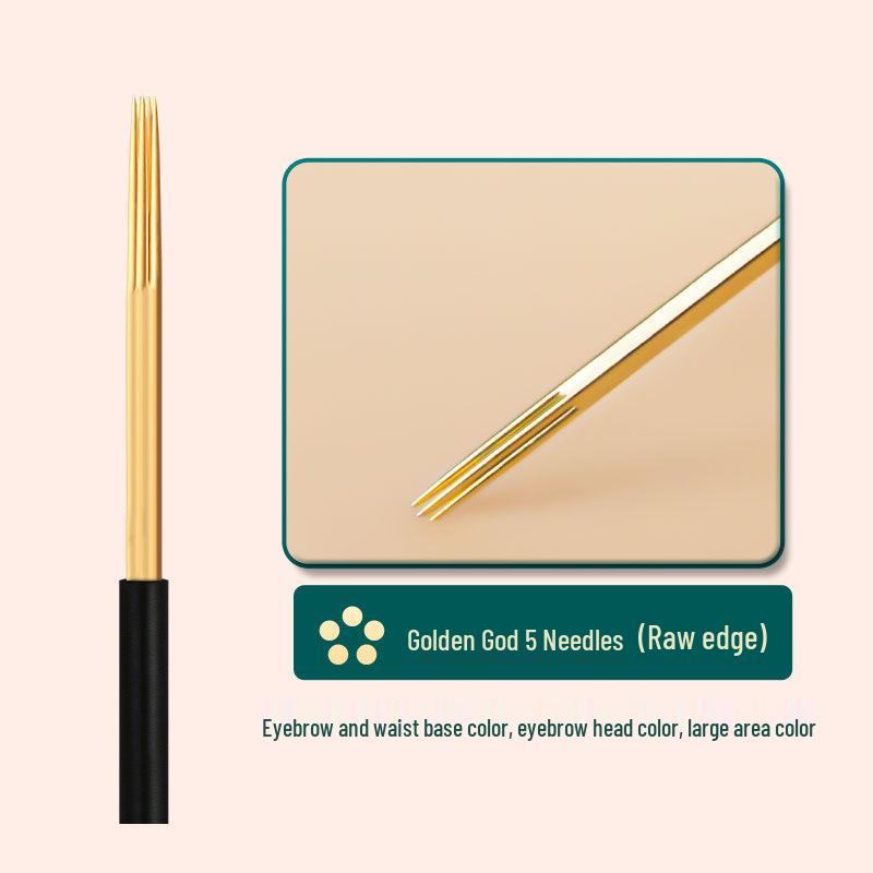 Authentic Gold Microblading & Shading Needles - 5-Round, 3 Tapered for Semi-Permanent Eyebrows