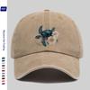 Turtle Floral Baseball Cap Washed Denim Distressed Adjustable Vintage Outdoor Sun Hat