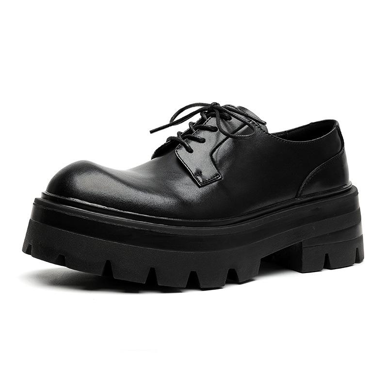 

Чжан Цзе, те же дерби на толстой подошве, модные мужские туфли высокого класса в британском стиле для парикмахеров с круглым носком 8133-A 38 чёрный