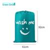 Large Waterproof Smiley Print Laundry Bag - Oxford Cloth, Drawstring Closure for Travel