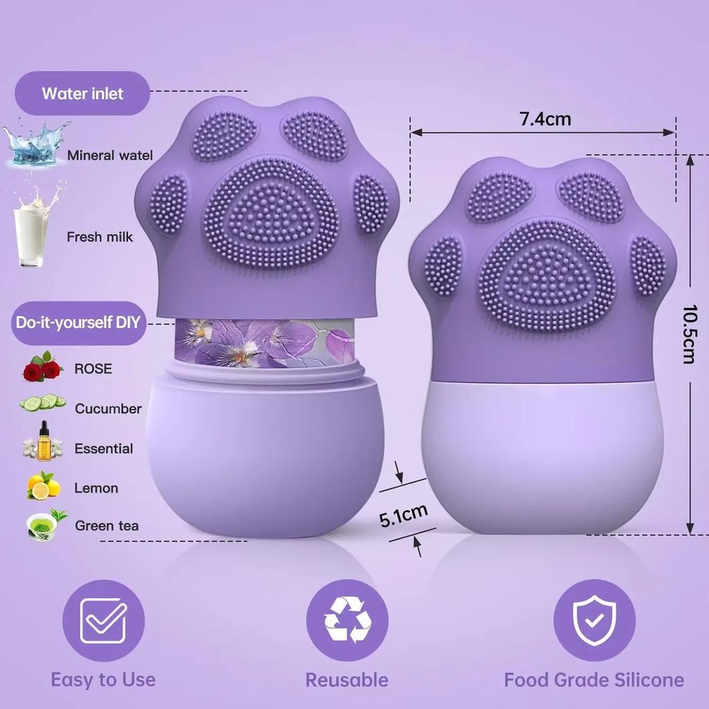 Silicone Facial Ice Roller Mold Cold Therapy Face Massager Skin Care Tools for Reduce Eye Puffiness Wrinkle Lifting Beauty
