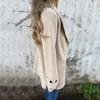 Manteau en laine de couleur unie pour femmes, mi-long, à revers, manches longues, simple boutonnage, vêtement d'extérieur avec poches latérales, style pour les déplacements