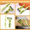 SINBINTA Vegetable and Fruit Peeler Set of 2, Stainless Steel/PP, 14x7.1cm/18x5.2cm, Ergonomic Non-Slip Handle, Easy To Clean, Green