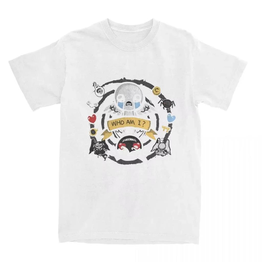 The Binding of Isaac Who Am I T Shirt Women's Awesome T-Shirt Crewneck Tee Shirt Short Sleeve Tops Classic Aesthetic Clothes Y2K