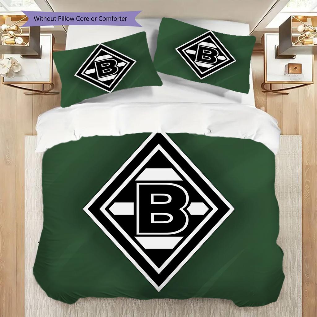 Borussia Muster Bettwäsche Steppdecke Set Bettbezug Kissenbezug Heimdekoration Geburtstagsgeschenk (1 Bettbezug + 2 Kissenbezüge, ohne Füllung)