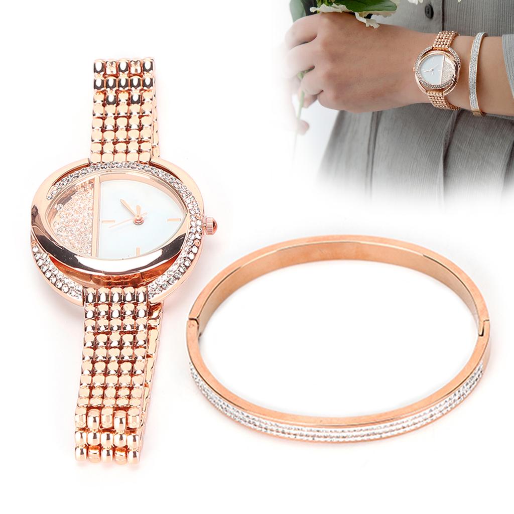 Women Jewelry Set Quartz Movement Watch   Steel Bracelet Jewelry Set Anniversary Gift
