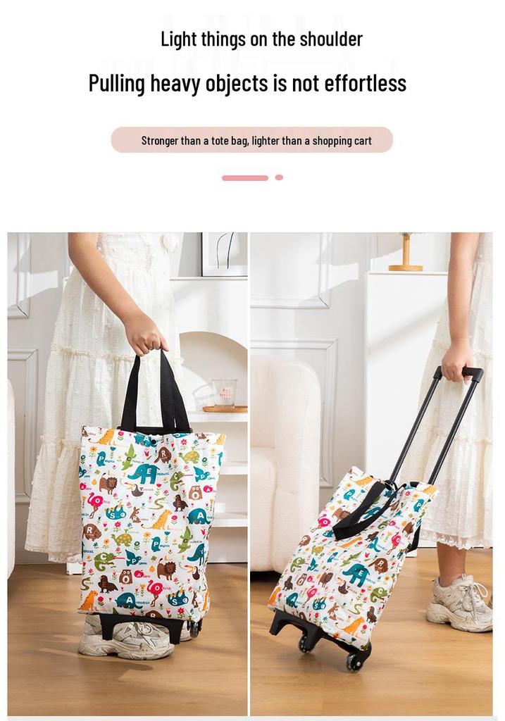 Foldable Shopping Cart Waterproof Trolley for Home Use and Outdoor Trips