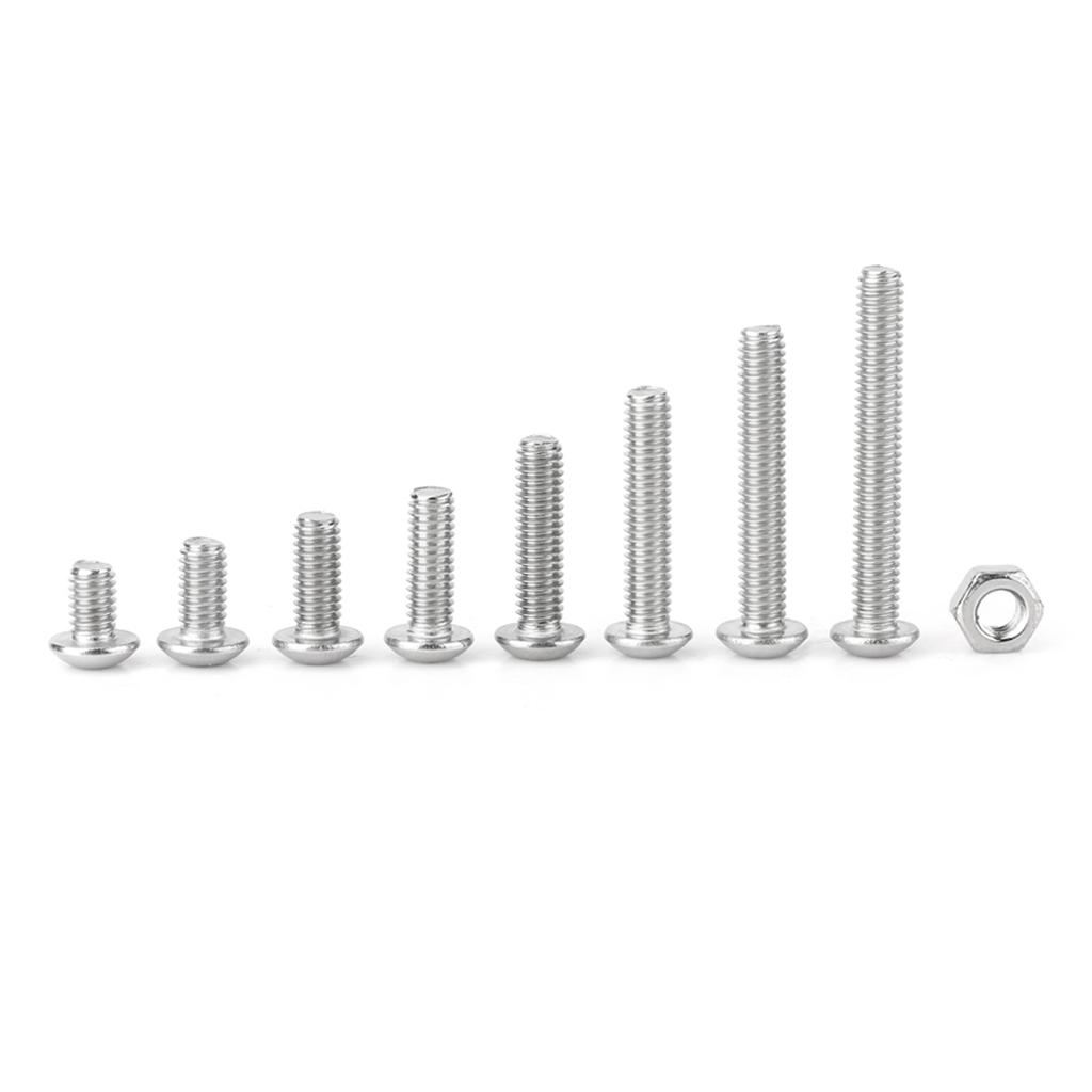210pcs M4 Stainless Steel SS304 Hex Socket Button Head Screws and Nuts Assrotment Set