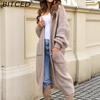 BITCED Fall/Winter Women's Long-Length Sweater Coat Casual Oversized Pocket Long-Sleeve Knit Cardigan