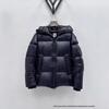 Hochwertige Daunen-Kapuzen-Pufferjacke, Rot & Schwarz, Unisex, Modisch & Locker geschnitten