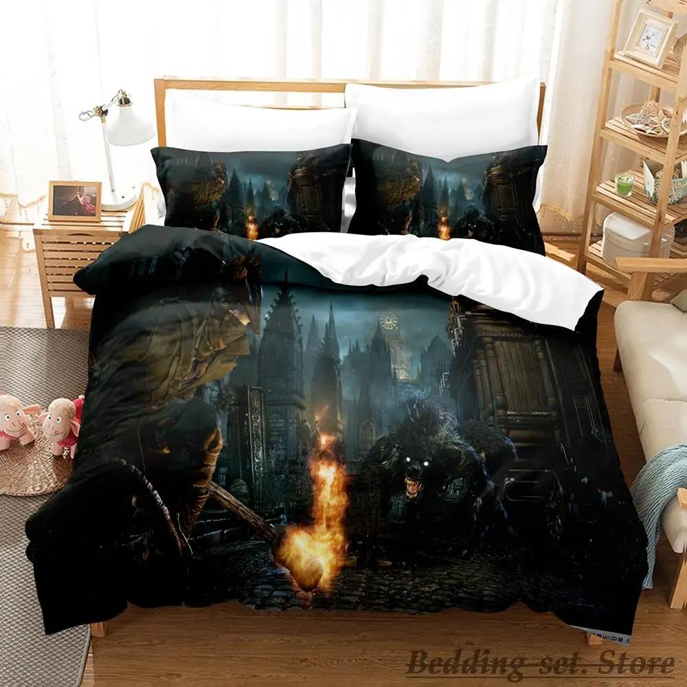 New Bloodborne Lady Bedding Set Single Twin Full Queen King Size Bed Set Adult Kid Bedroom Duvetcover Sets Anime Game