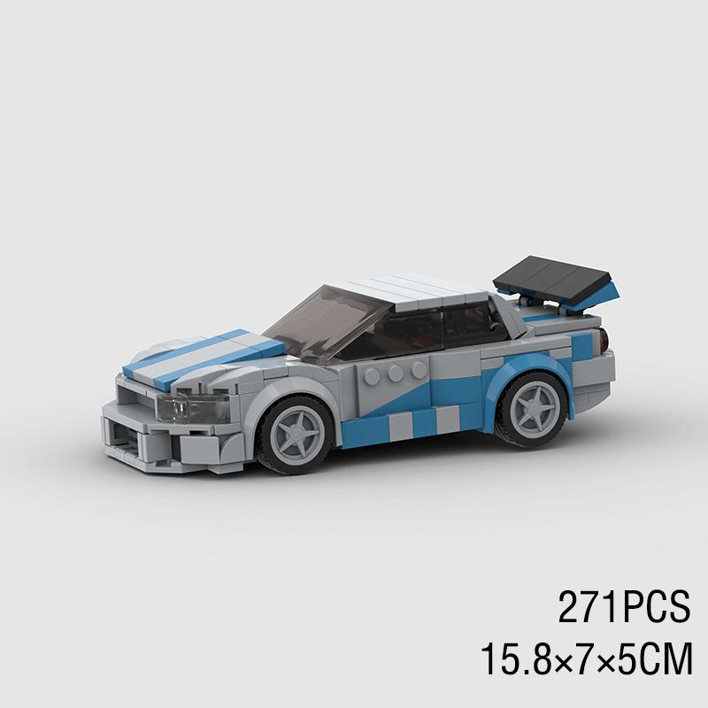 Moc F1 City Speed Sports Racing Car Building Blocks Brick R34 Rx-7 Vehicle Supercar Fast & Furious Mk4 Supra Kids Toys