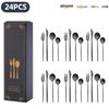 25 Years of New Stainless Steel Tableware Set, Tableware Portuguese Knives, Forks and Spoons 24-piece Gift Box Set