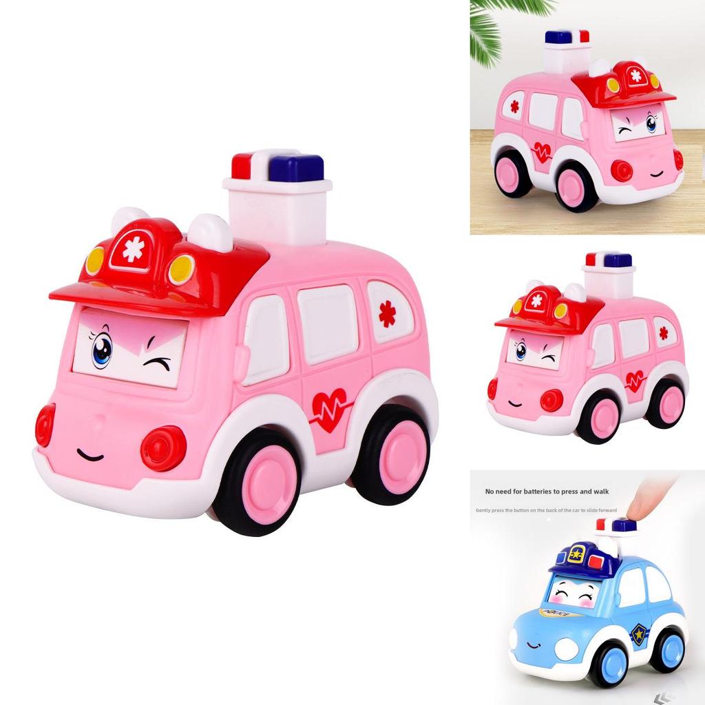 Plastic Pressing Police Car Toy For Kids With Push Drive And Visual Development