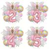 32 Inch Pink Number Balloons Set Gradient Butterfly Birthday Decorations for Girls Butterfly Birthday Party Decoration Supplies