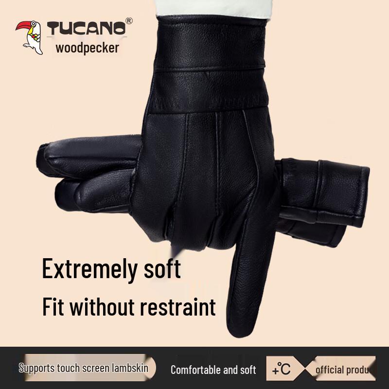 TUCANO Men's Winter Sheepskin Touchscreen Gloves