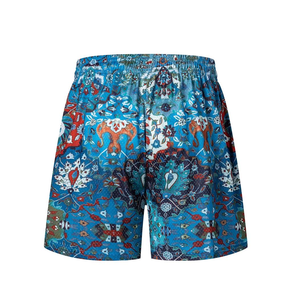 EES-03 Men's Mesh Quick Dry Beach Shorts, Summer Tie Dye Swim Vacation Board Shorts