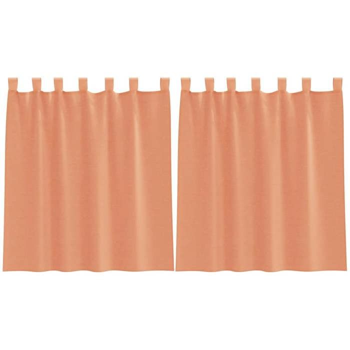 VidaXL Rideaux en voile avec boucles 2 pcs terre cuite 140x140 cm, rideau en filet, rideau transparent, voile de fenêtre, 4102321