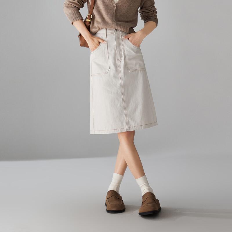 SOFSIL Retro High-Waisted Slit Midi Skirt 27/M