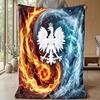 Poland Football Printed Flannel Blanket Skin Friendly Warm Decorative Throw for Indoor Couch Bed Daily Use