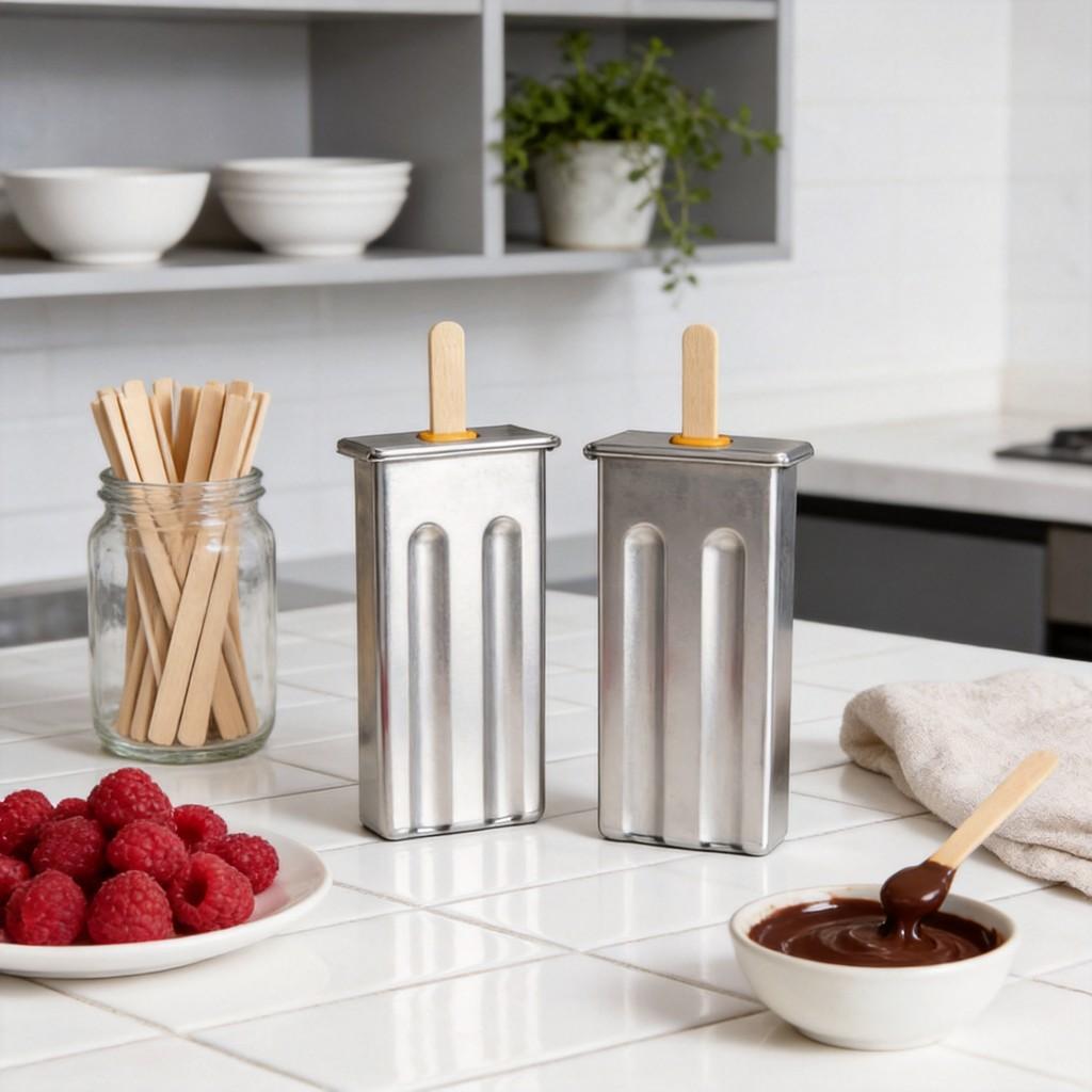 Modern Stainless Steel Ice Molds With Dual Slots For Home Use And Commercial Freezing