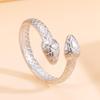 Retro Punk Double Snake Stainless Steel Adjustable Ring for Women