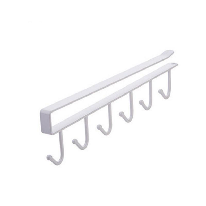 123510 шт 6 крючков для кухонного шкафа стеллаж для хранения перфорация без железа полка для гардероба органайзер для ванной комнаты держатель для кофейной чашки и кружки 1PC белый 2419₽
