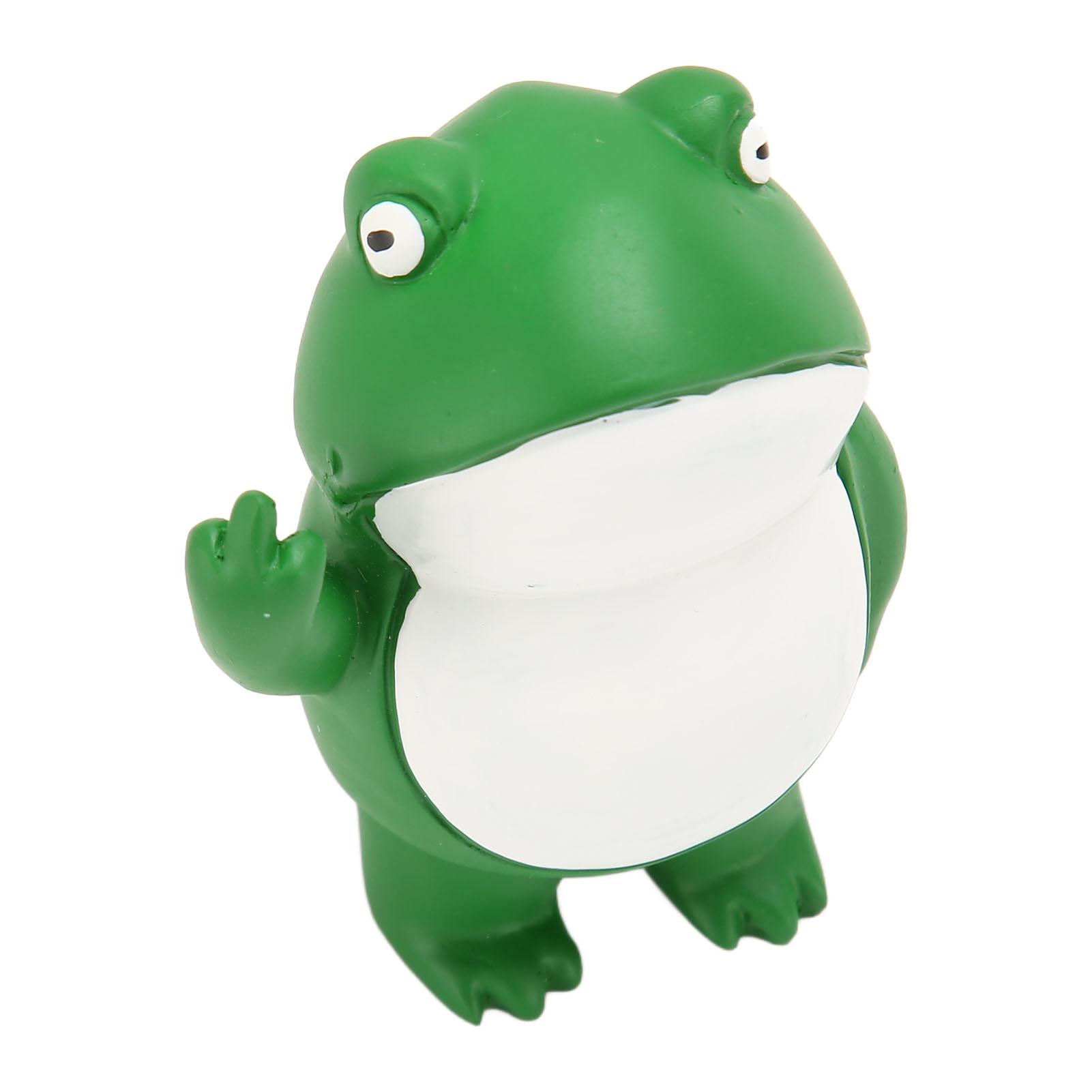 

Статуэтка лягушки, симпатичная фигурка зеленой лягушки со средним пальцем, скульптура лягушки, садовый декор для украшения