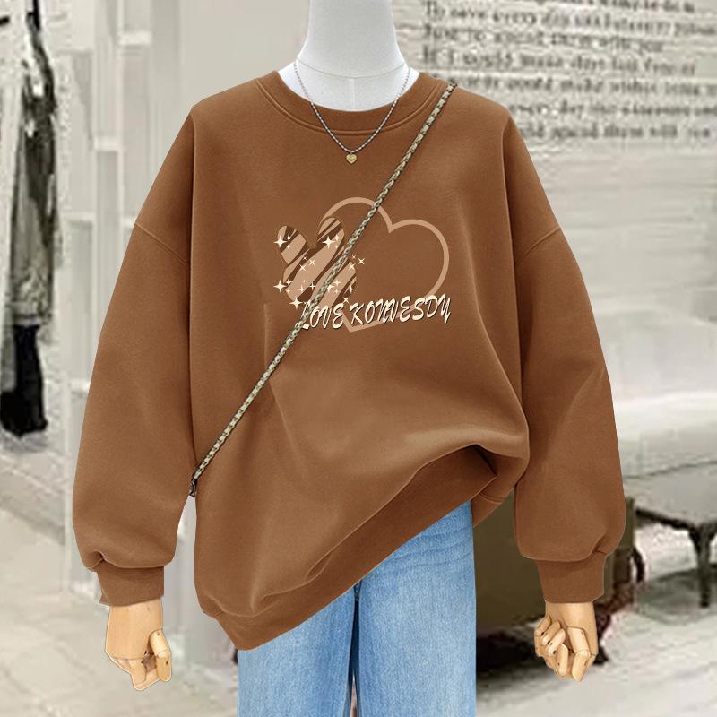Dopamine Autumn Outfits Premium Design Winter Top Fleece Lined Hoodie Women 2XL 2229₽