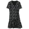 French Floral V-Neck A-Line Mini Dress