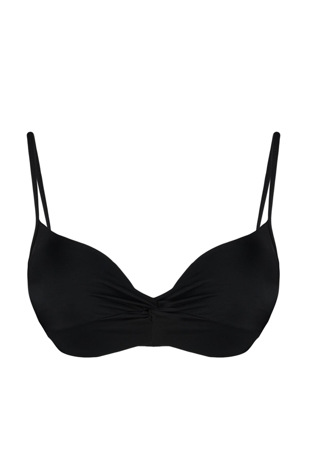 

Женский верх бикини, модный новый сезон, черный бикини-балконет со сборками, обычный верх бикини