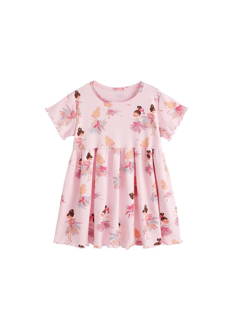 Malwee Mädchen Herbst/Winter Süßes Print Kurzarm Prinzessinnenkleid