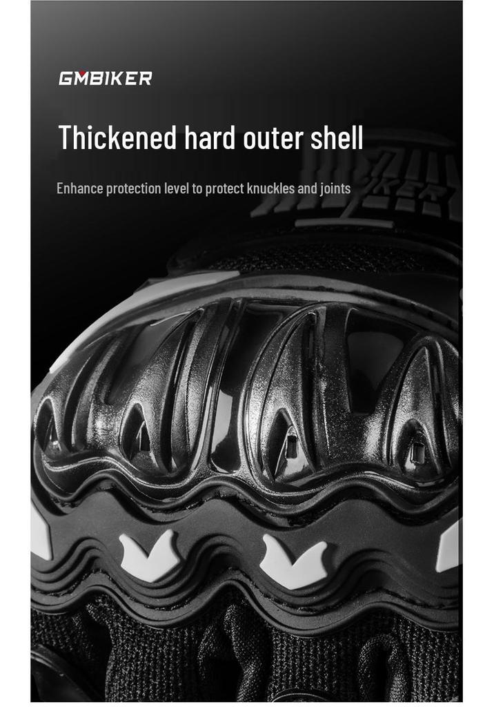 Breathable Touchscreen Motorcycle Gloves - Full-Finger Protection for All Seasons