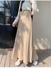 Women's High-Waist Ankle-Length A-Line Knitted Pleated Skirt - Autumn/Winter