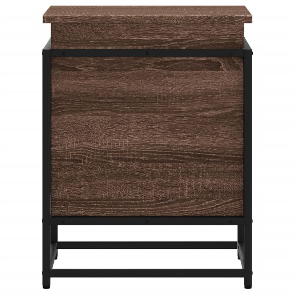 Storage Box with Lid Oak Look 40x40x51.5 Cm