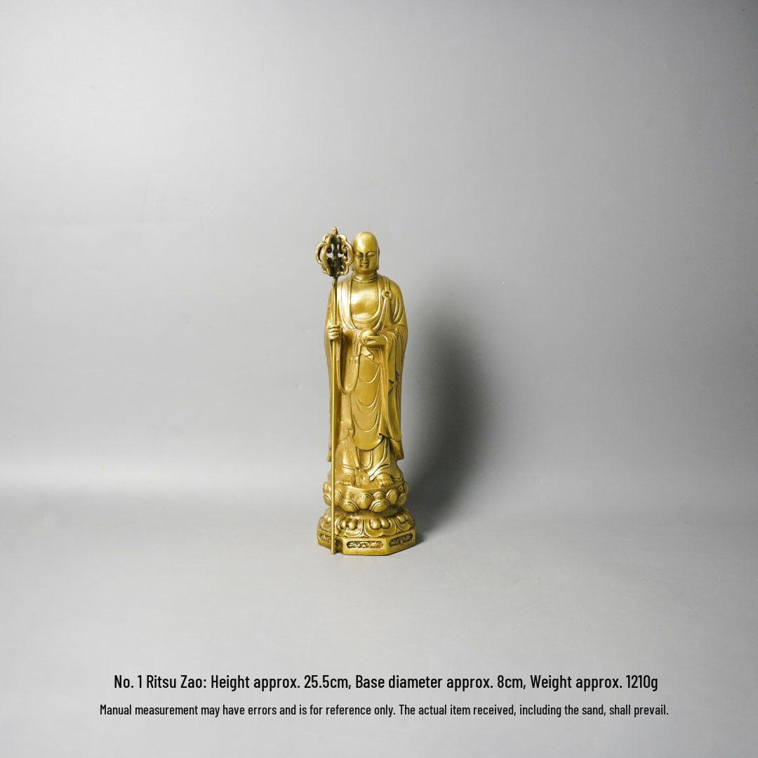 Jiuhua Mountain Retro Brass Ksitigarbha Gold Ethnic Style Ornament Home Decor