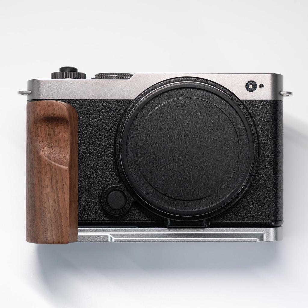 Iborrys Premium Solid Wood Camera Compatible with Panasonic LUMIX S9 Dedicated Quick Release Handcrafted Premium Retro Natural Wood Handle Silver