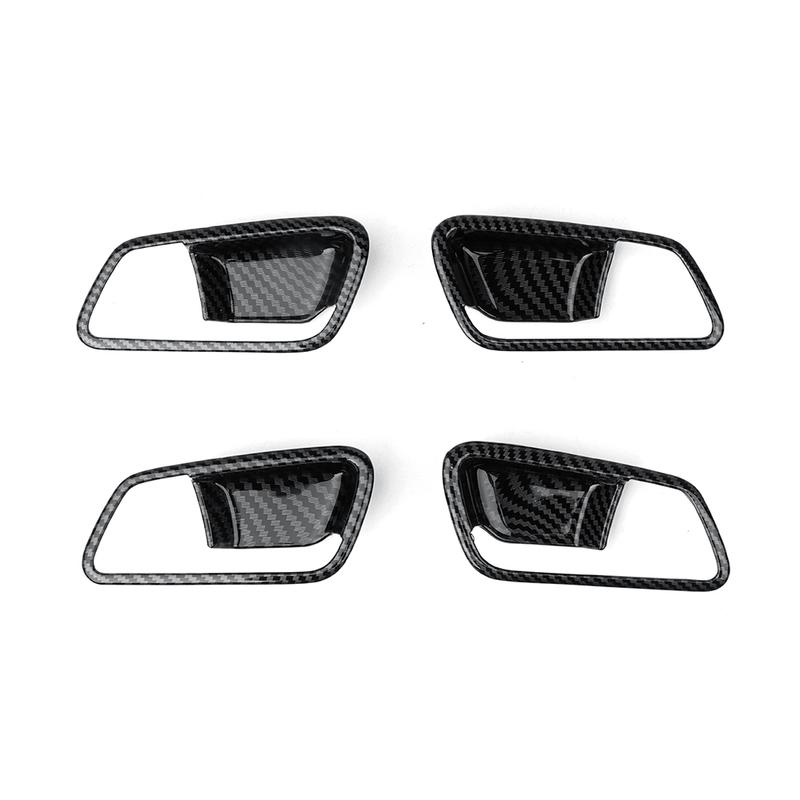 Carbon Fiber Styling Car Inner Door Bowl Handle Frame Cover For Kia Morning 2021-2023 Interior Accessories
