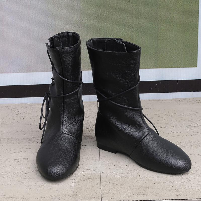 Women's Flat-bottomed Short Boots Autumn and Winter New Comfortable Large-size Casual Short Boots